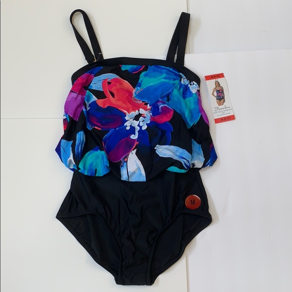 2Bamboo One Piece Floral Swimsuit Sz. M NWT
